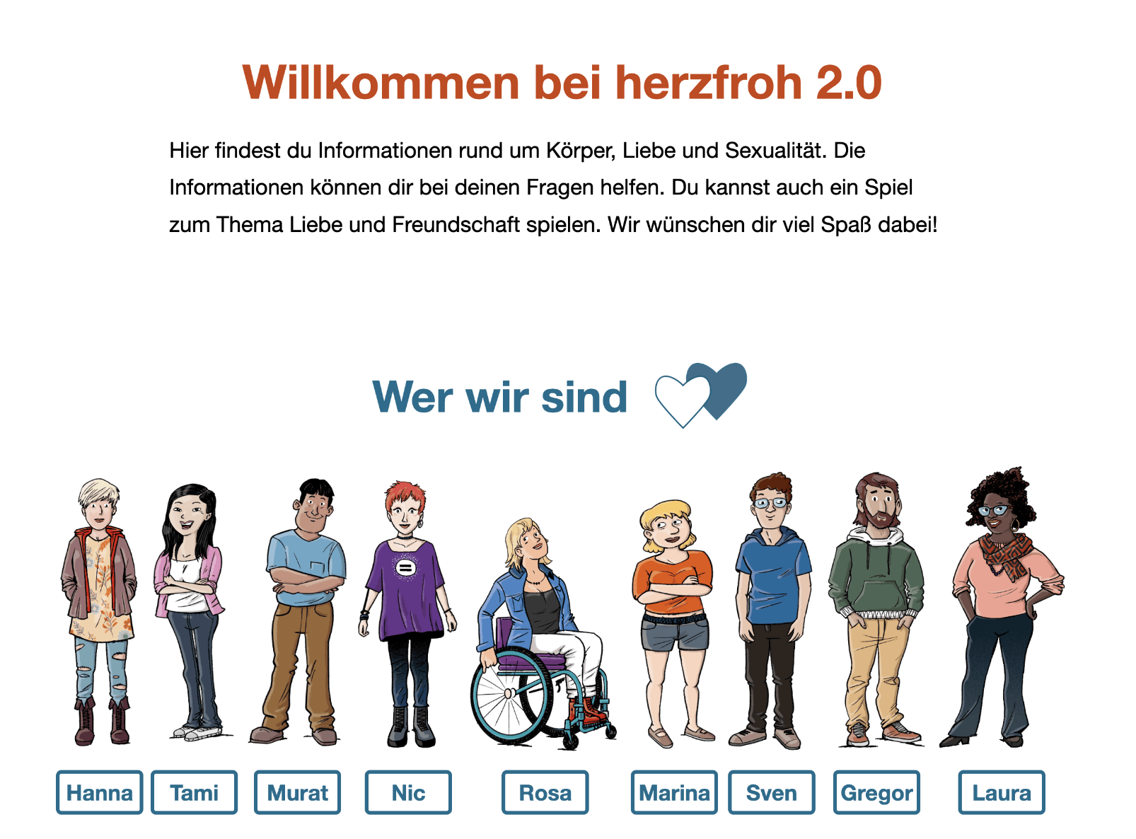 Abbildung Haupt-Teil mit Informationen und Bild mit vielen Personen