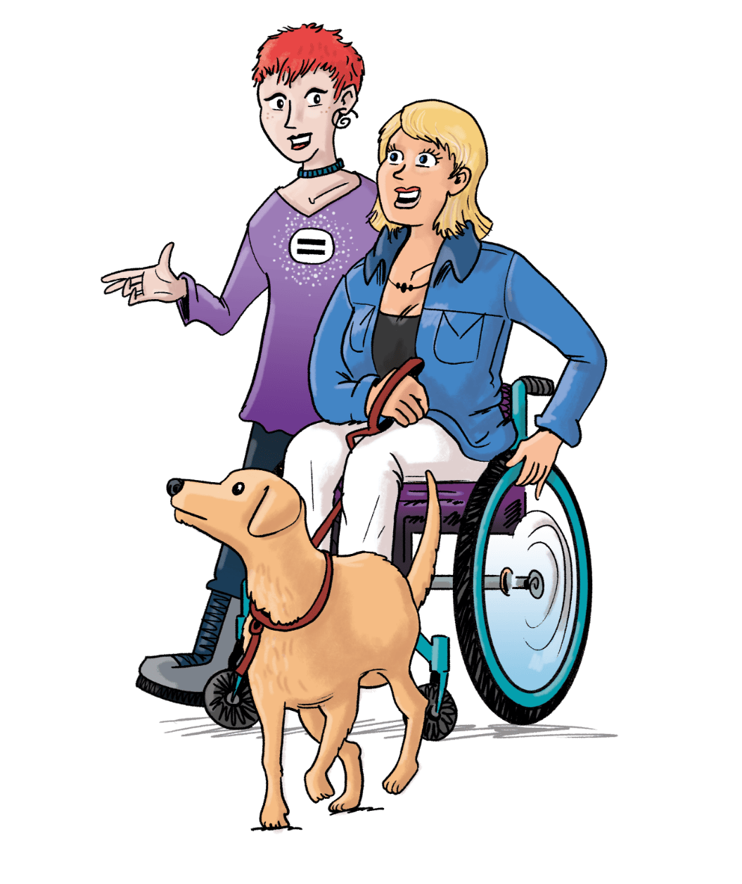 Illustration: Nic und Rosa mit Hund